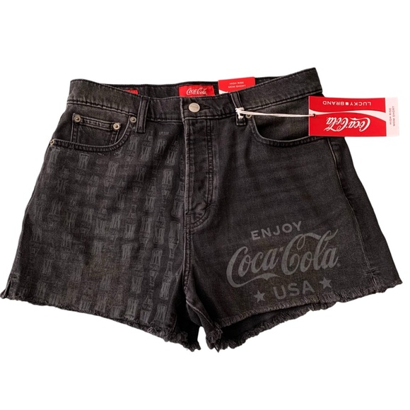 Lucky Brand Pants - Lucky Brand Coca-Cola USA vintage 90s Black Gray Denim Jean cutoff shorts